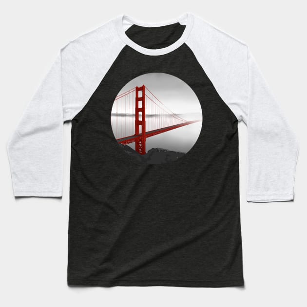 Golden Gate Bridge Baseball T-Shirt by VectorInk